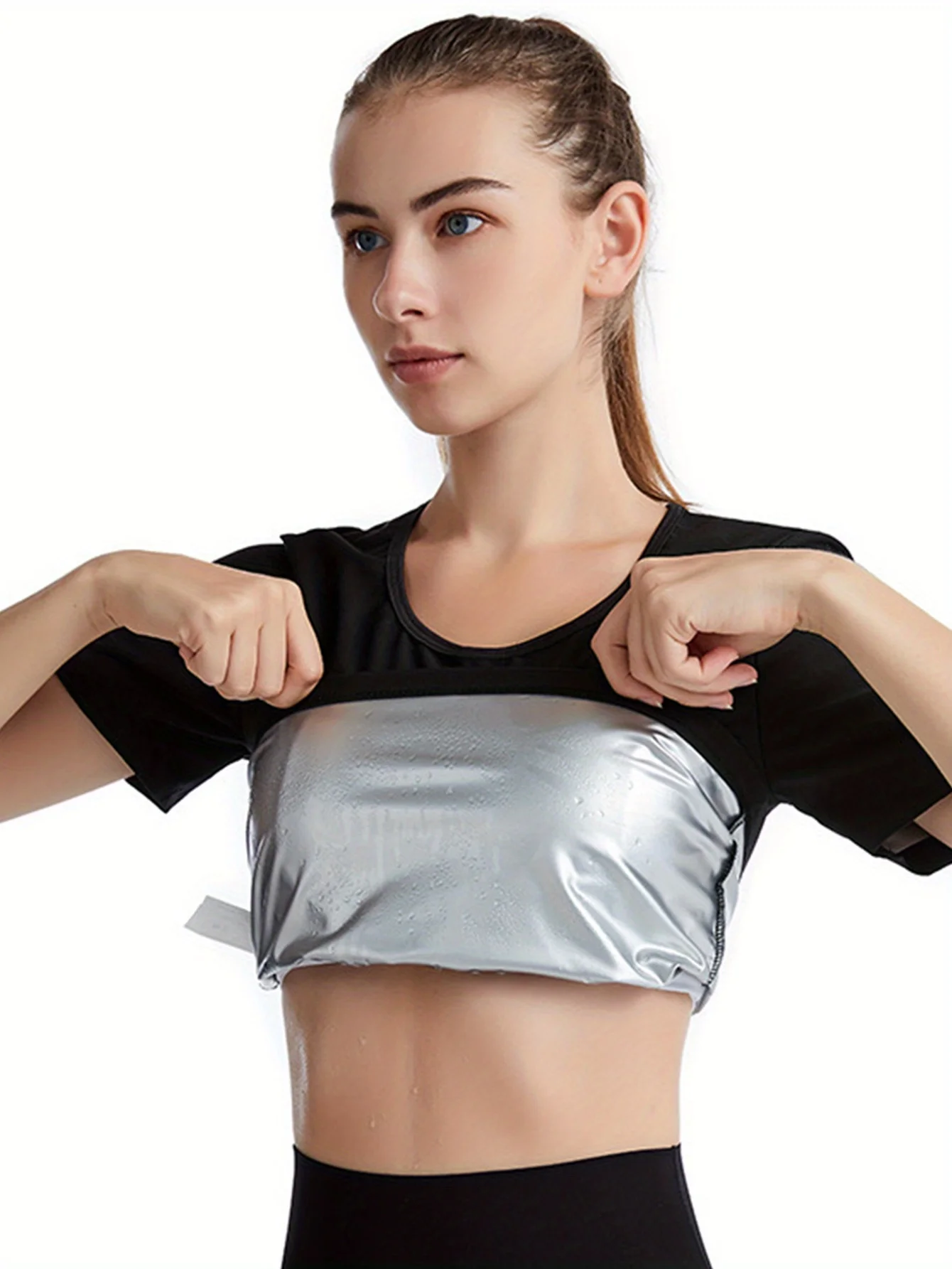 1pc Women's Sauna Sweat Weight Loss Workout Tops Yoga, Running, and Activewear Shapewear Fitness Equipment Accessories
