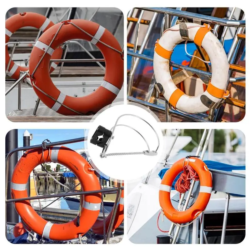 Soporte de boya salvavidas marina de acero inoxidable, 1 piezas, ajustable, accesorios para barcos