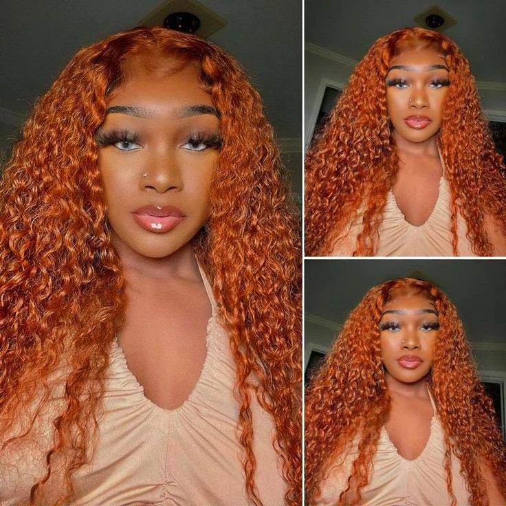 Deep Wave Human Hair Bundles 350 Orange Ginger Colored Human Hair Weave Bundles Brazilian Remy Hair Bundle Deals 1/3/4 PCS SOKU