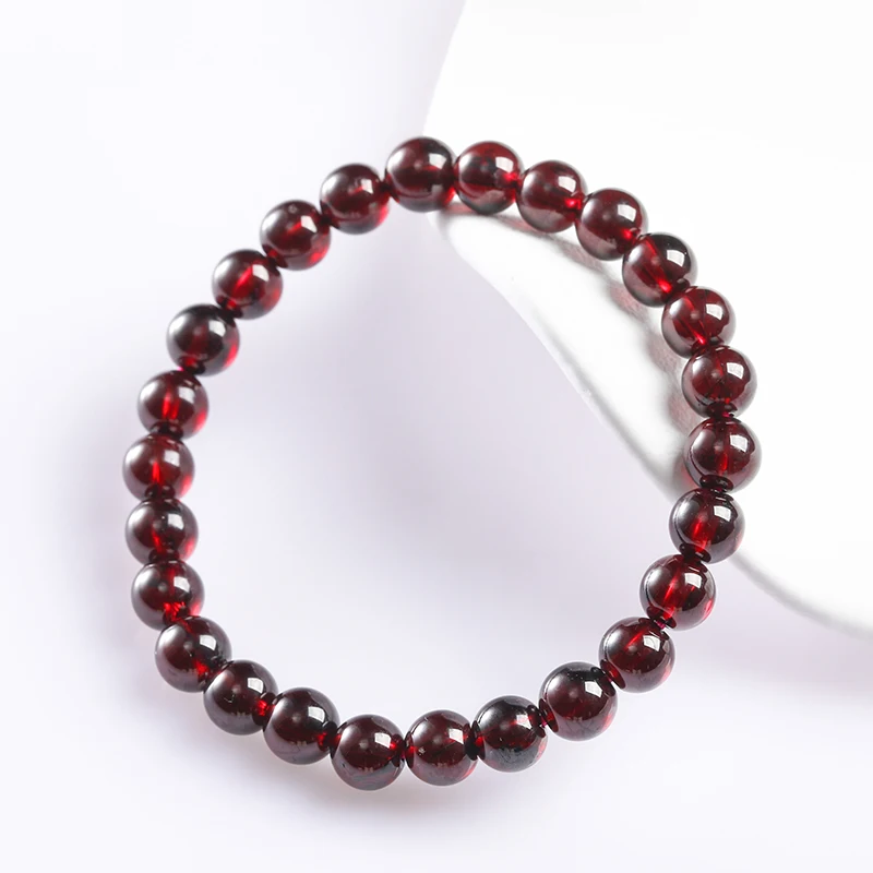 JD 7A Quality Natural Garnet Wine Red Bead Bracelet Women Bangle Men Bracelet Lucky Energy Healing Jewelry Valentine's Day Gifts view 4