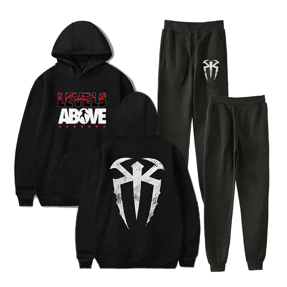 

Roman Reigns Levels Above Pullover Hoodie Jogger Pants Two Piece Set Sweatshirts+Sweatpants Women Men's Set