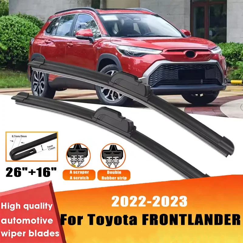 

2pcs Wiper Front Wiper Blades Set For Toyota FRONTLANDER 2022-2023 Windshield Windscreen Window 26"+16"Car Accessories