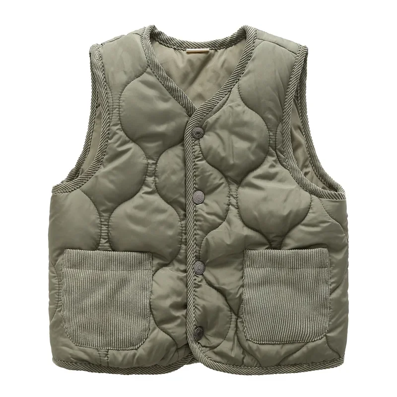 

Brand Winter Child Waistcoat Quilted Single-breasted Warm Padded Baby Girls Boys Vest Kids Jackets For 2-12 Years Old E3761