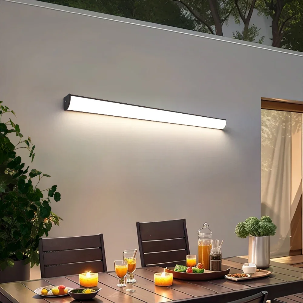 الحديثة شريط طويل الجدار مصباح IP65 في الهواء الطلق إضاءة مقاومة للماء أضواء الجدار حديقة فيلا الشرفة فناء الإضاءة في الهواء الطلق الشمعدان الخفيفة #5