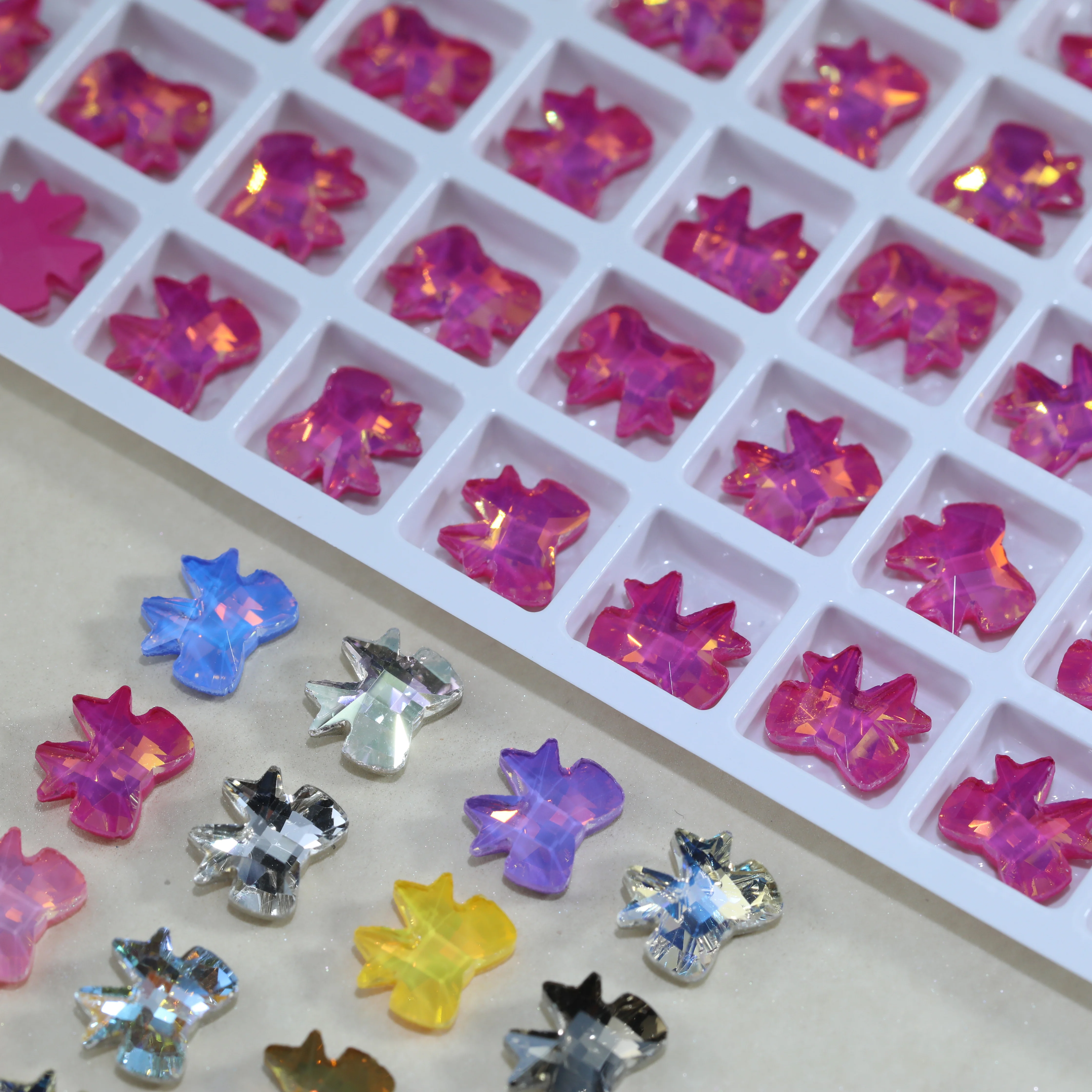 Schleifenförmige A-Punkt-Rückseite Krallensteine Glänzende Kristall-Verzierssteine DIY-Zubehör für Haarschmuck, Nagelkunst, Taschen, Hochzeitskleider – Detail 5