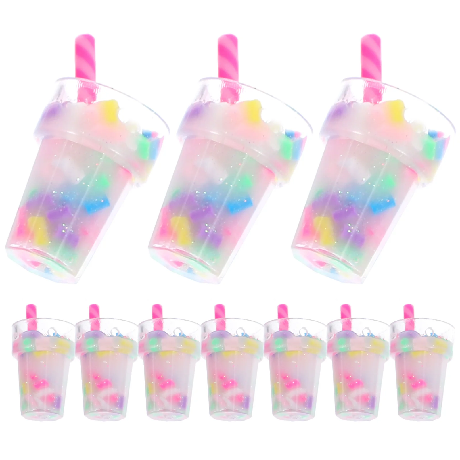 

10pcs Tea Cup Charms Jewelry Accessories Resin Pendant Necklace Bracelet Earrings Decorative Craft Gift Bright Color