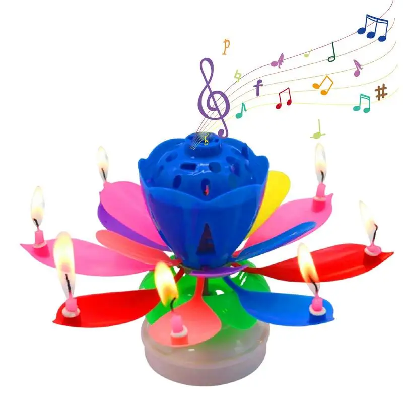 Lotus Candle Rotating Lotus Birthday Candle Singing Birthday Candle Singing Candle For Birthday Cakes Party Celebration Hot Sale