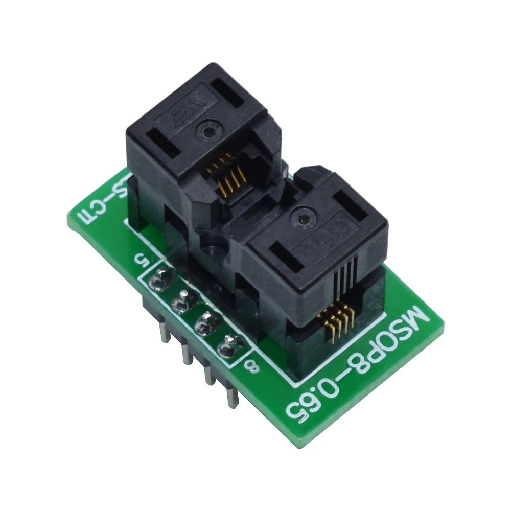 Convertitore presa adattatore da MSOP8 a DIP8 per adattatore programmatore IC chip di test MCU passo 065mm 1 pz