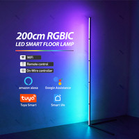 200cm Tuya RGB Floor Lamp Smart APP Remote Control Modern Corner Floor Light Atmospheric LED Stand Lighting Festival Decoration