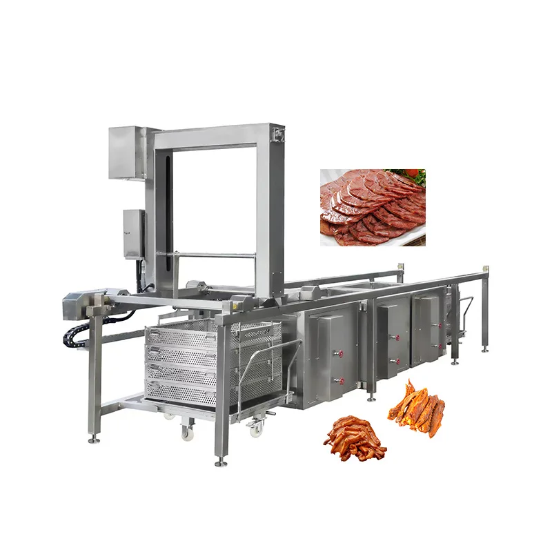Fully Automatic Continuous Braising Machine High Capacity Meat Cooking Tunnel Energy Efficient Commercial Stewer Customize