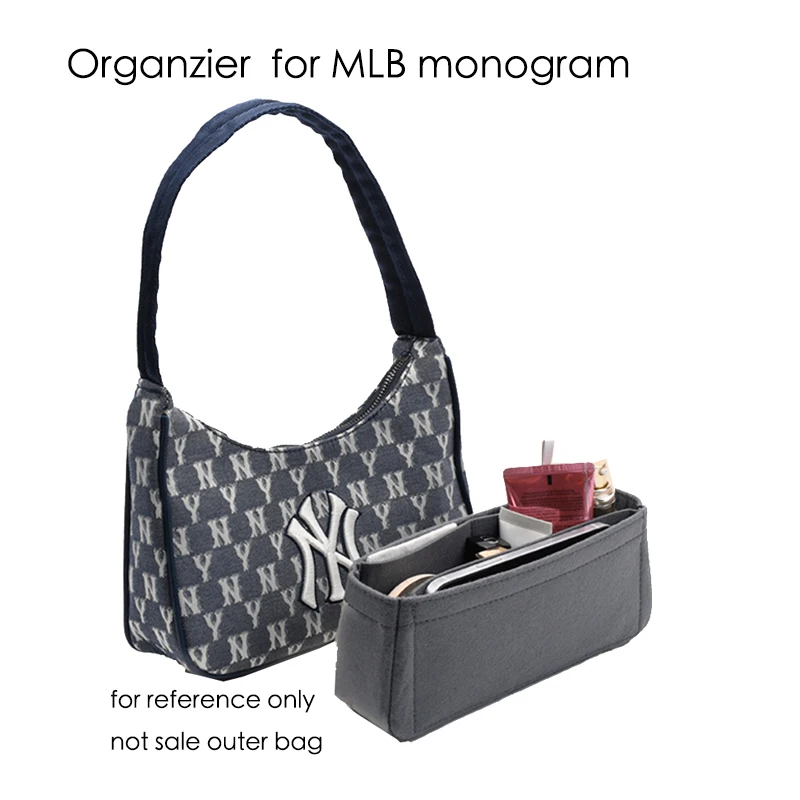 

Felt Cloth Insert Bag Organizer Makeup Handbag Organizer Travel Inner Purse Portable Cosmetic Bags for MLB monogram