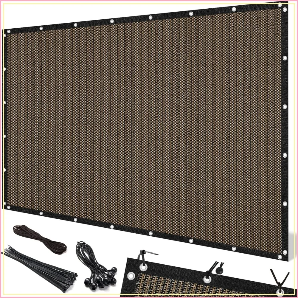 

10x12 FT Pergola Shade Cover 90% UV Block Outdoor Sun Shade Cloth Privacy Screen for Patio Mocha