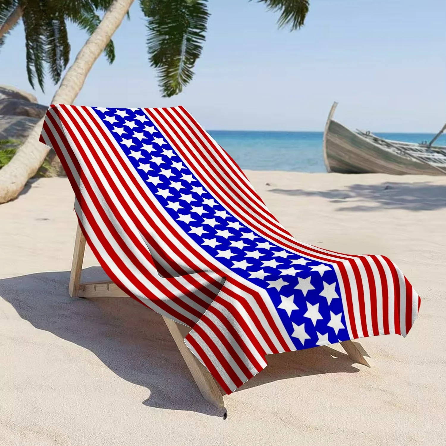 1PC American Flag Beach Towel Suitable for yoga, swimming, camping, big bath towels, essential travel accessories