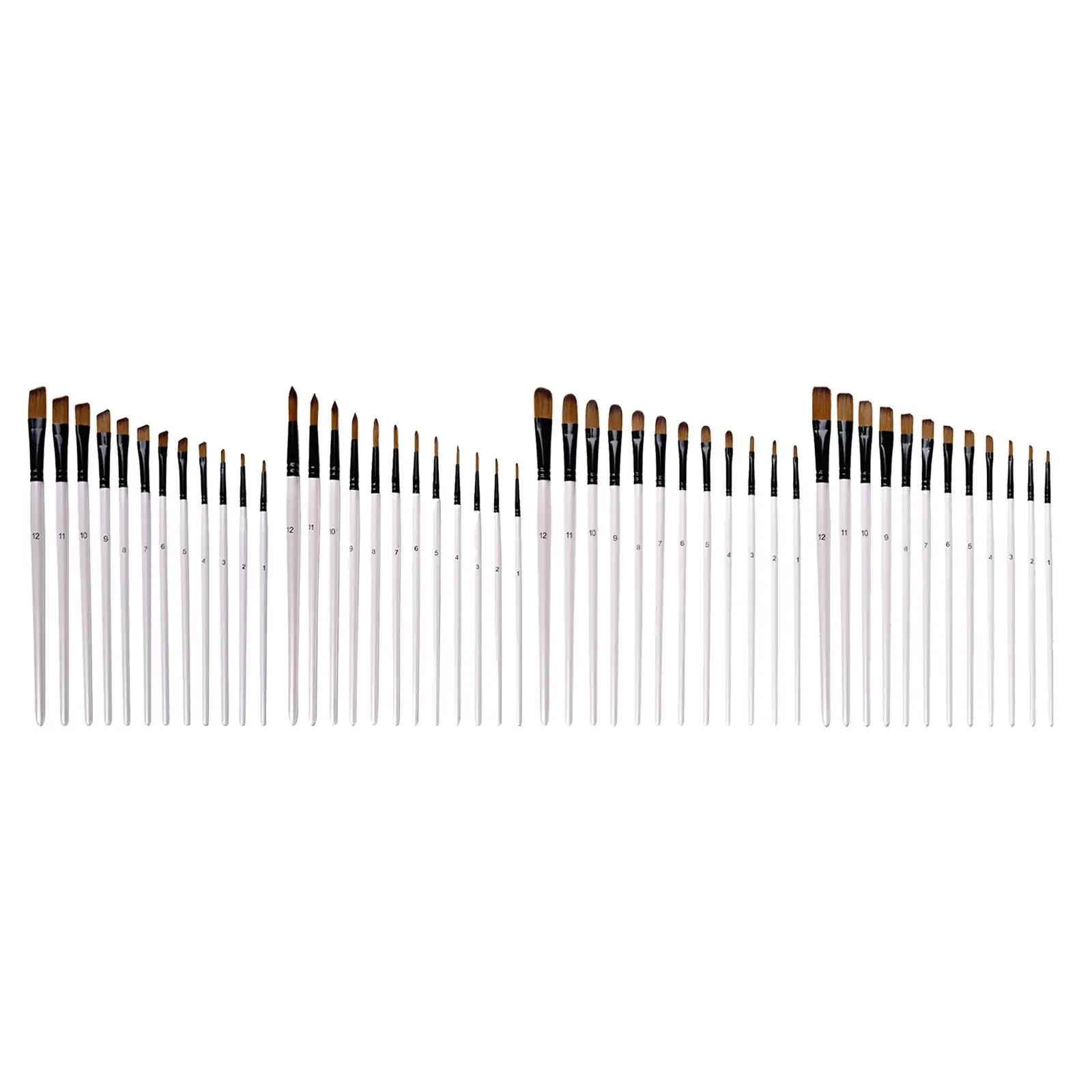 

12pcs Durable Paint Brushes Set,Round/Flat Pointed Tip Paintbrushes Nylon Hair Artist Paint Brushes for Acrylic Oil Paint