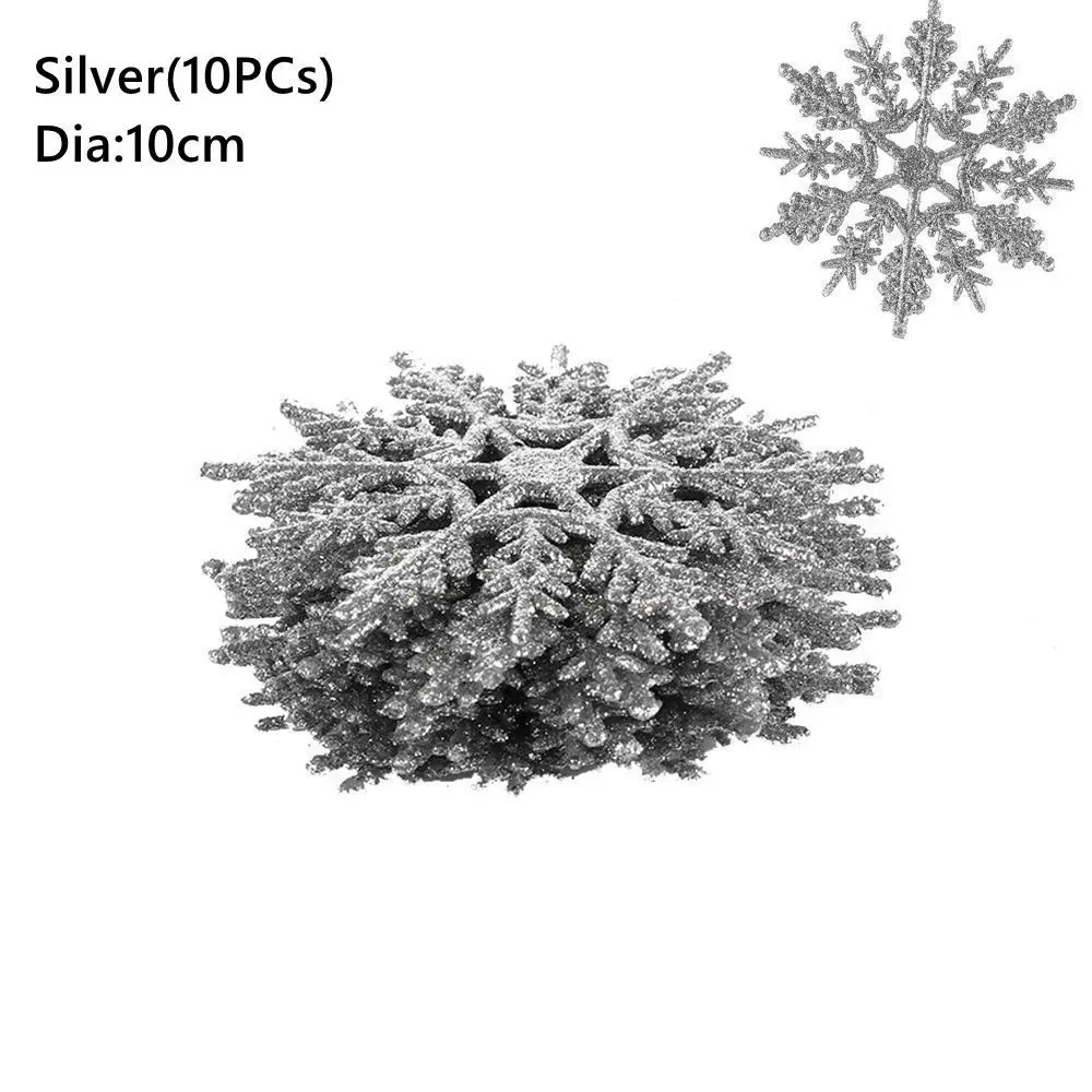 10 cm Weihnachten Glitzer Schneeflocke Hängender Anhänger DIY Handwerk Festival Dekoration Bling Bauble Festival Partyzubehör