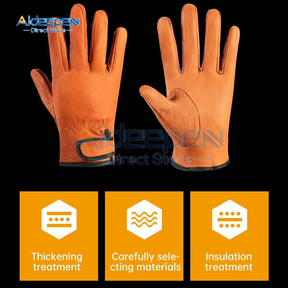 1 Pair Yellow Cowhide Gloves Soft Sensitive Gloves Finger Guards for TIG Welding TIG Glove Bike Accessoris For Welding Cutting