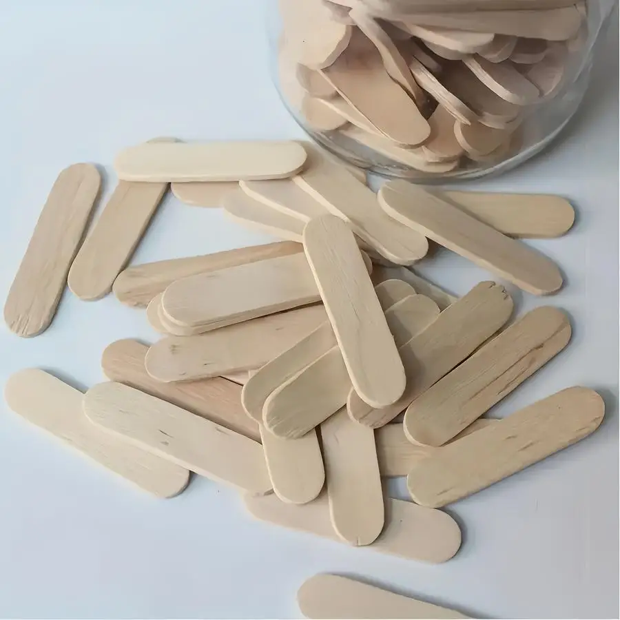 1/5/10/20/50/100pcs units (4 cm/1.57 in. * 1 cm/0.39 in.) High-Quality Wooden Sticks—Perfect for DIY Crafts, Hair Removal, and C