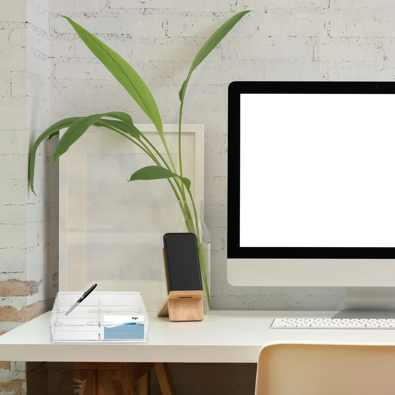 

1Pcs Transparent Acrylic Pencil Storage Box 6 Grid Multipurpose Organizer Holder for Snacks Tea Packets Name Cards