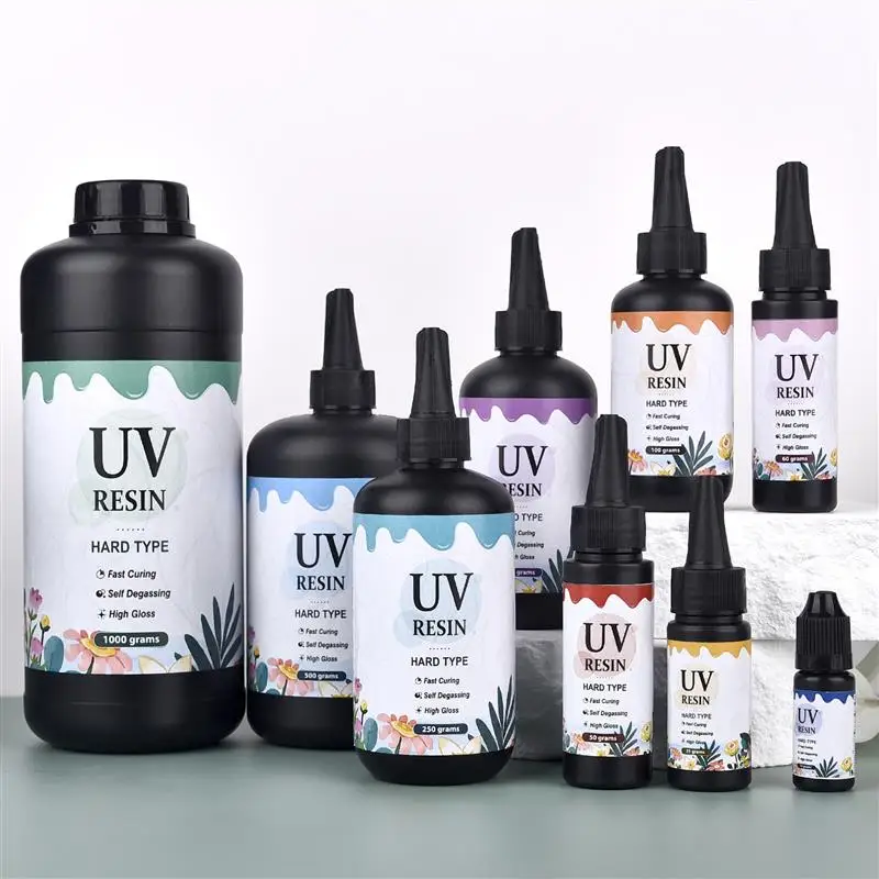 UV Resin Glue 50/60/100/200/500/1000g Hard Epoxy Resin UV Glue Ultraviolet Curing DIY Resin Jewelry Making Glue Adhesive