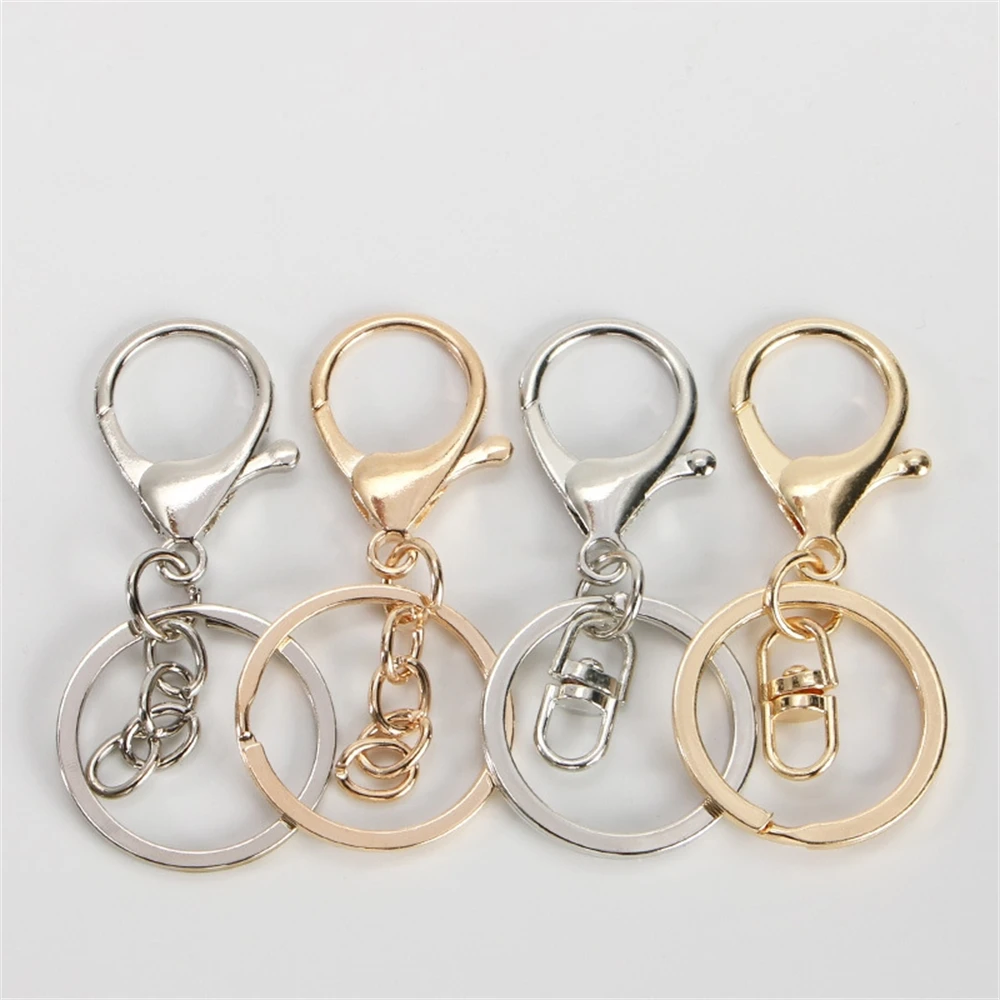 Silver Gold Blank Keychains Metal Split Ring Key Holder Rings Women Men DIY Findings Making Accessories