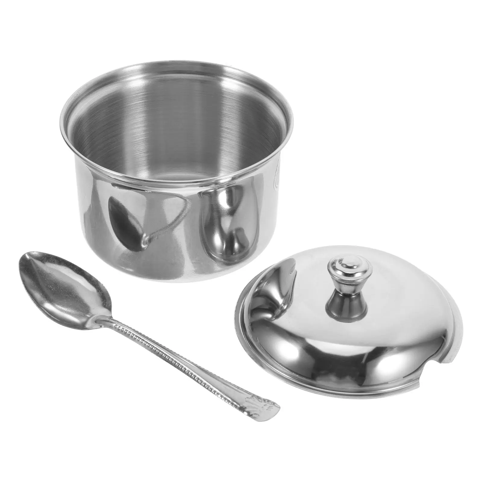 Azucarero de Acero Inoxidable con Tapa y Cuchara, Dispensador Hermético de Condimentos para la Cocina, Almacenamiento de Sal, Pimienta y Salsa de Soya