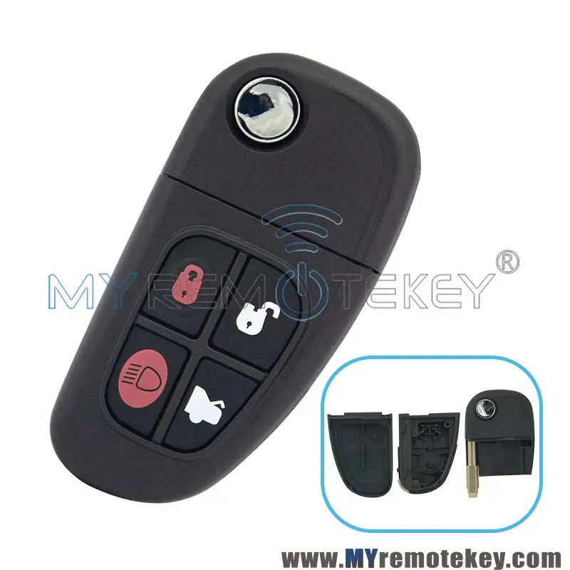 REMTEKEY FCC NHVWB1U241 Откидной корпус дистанционного ключа, 4 кнопки, лезвие FO21 для Jaguar X S XJ XK TYPE 2002 2003 2004 2005 2006 2007 2008