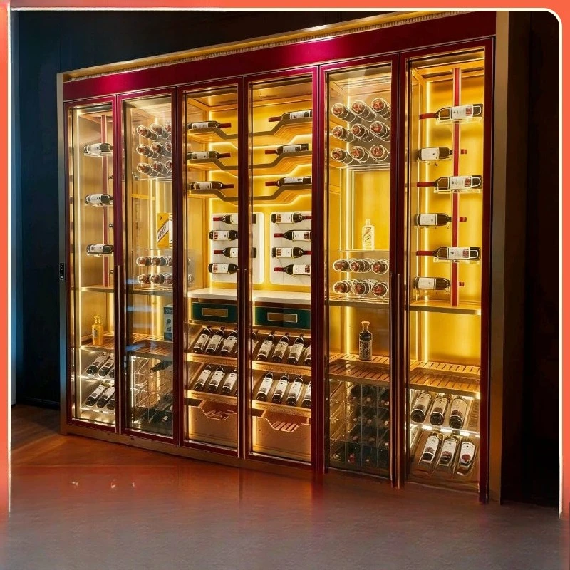 Thermostatic Villa Restaurant Winery Stainless Steel Metal Display Cabinet