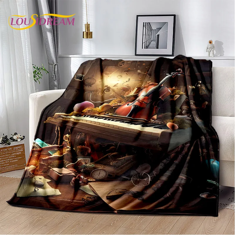 3D Dream Violin Cello Music Instrument Blanket,Soft Throw Blanket for Home Bedroom Bed Sofa Picnic Office Travel Cover Gift Kids