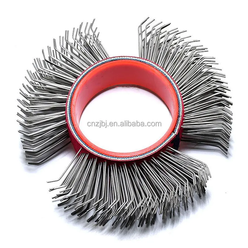 Steel Wire Bristle Abrasive Wire Wheel Belt Blaster Brush 23mm Width  For Coating Removal