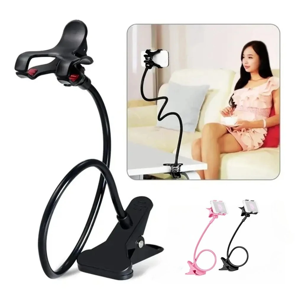1pc 360 Rotatable Phone Holder, Flexible Lazy Bracket for Bed Desktop, Universal Clip Stand for Smartphones, Hands-Free