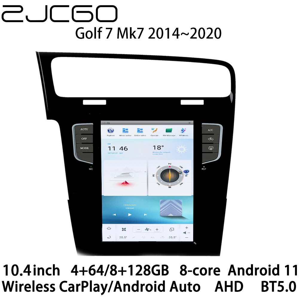 

ZJCGO Car Multimedia Player Stereo GPS Radio Navigation NAVI Android 11 10.4 Inch Screen for Volkswagen VW Golf 7 Mk7 2014~2020
