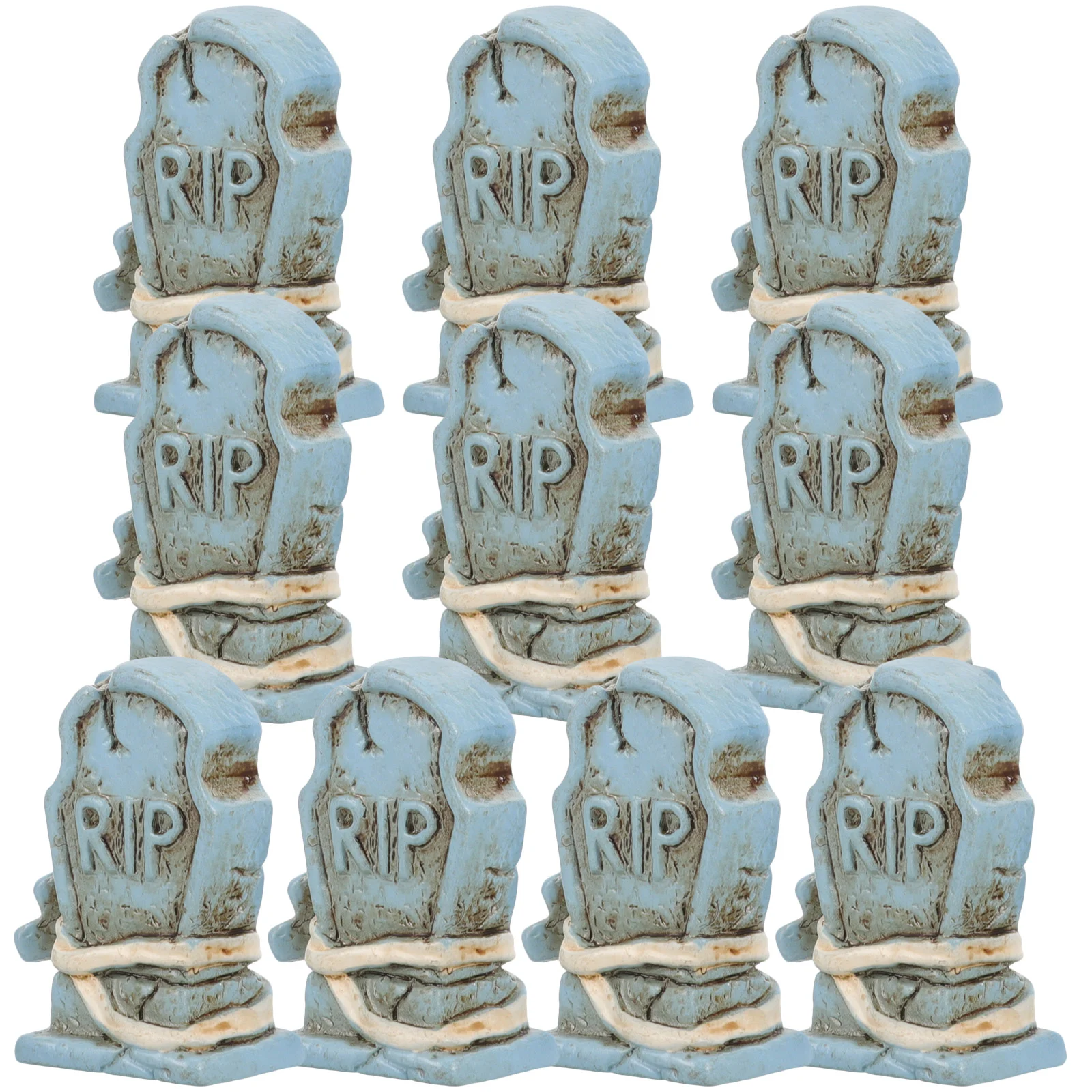 10 Pcs Halloween Tombstone Decor Decorations Outdoor Graveyard Fall Tombstones Trinkets for Cemetery Prank Prop