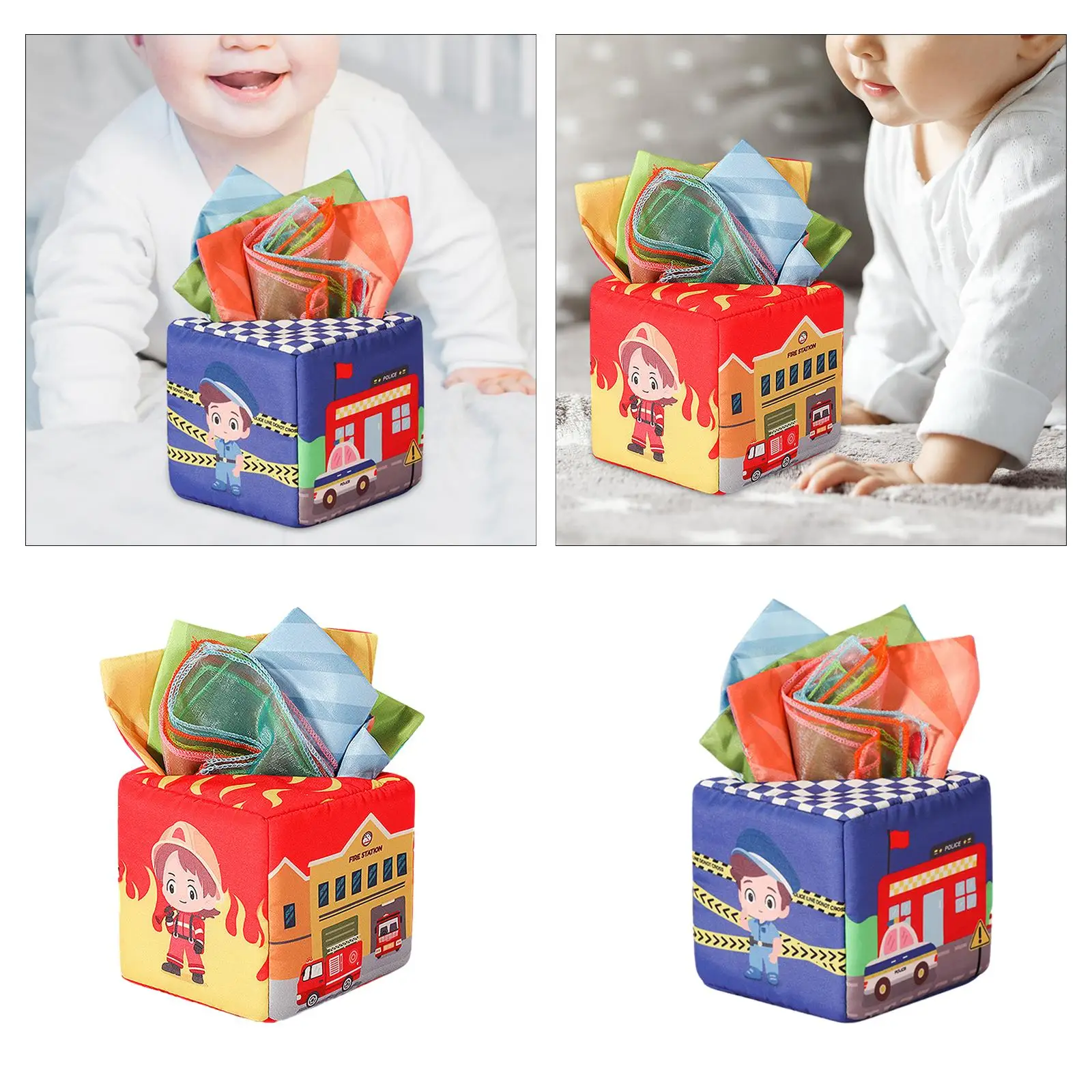 Baby Tissue Box Juggling Rainbow Dance Scarves Motor Skills for Infants Babies Birthday Gift Ages 6 Month and up Newborns