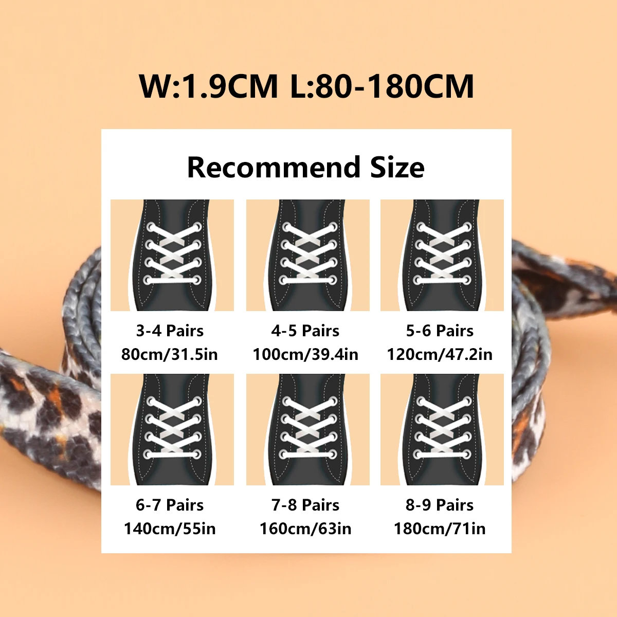 Klassische flache Schnürsenkel mit Leopardenmuster – 1 Paar für Männer und Frauen – universelle Passform für Sneakers, Stiefel und Outdoor-Schuhe – Detail 14