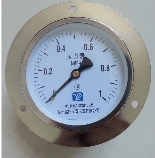 Hangzhou Fuyang Y100ZT 0.6/1/1.6/2.5/4mpa axial edge pressure gauge embedded panel