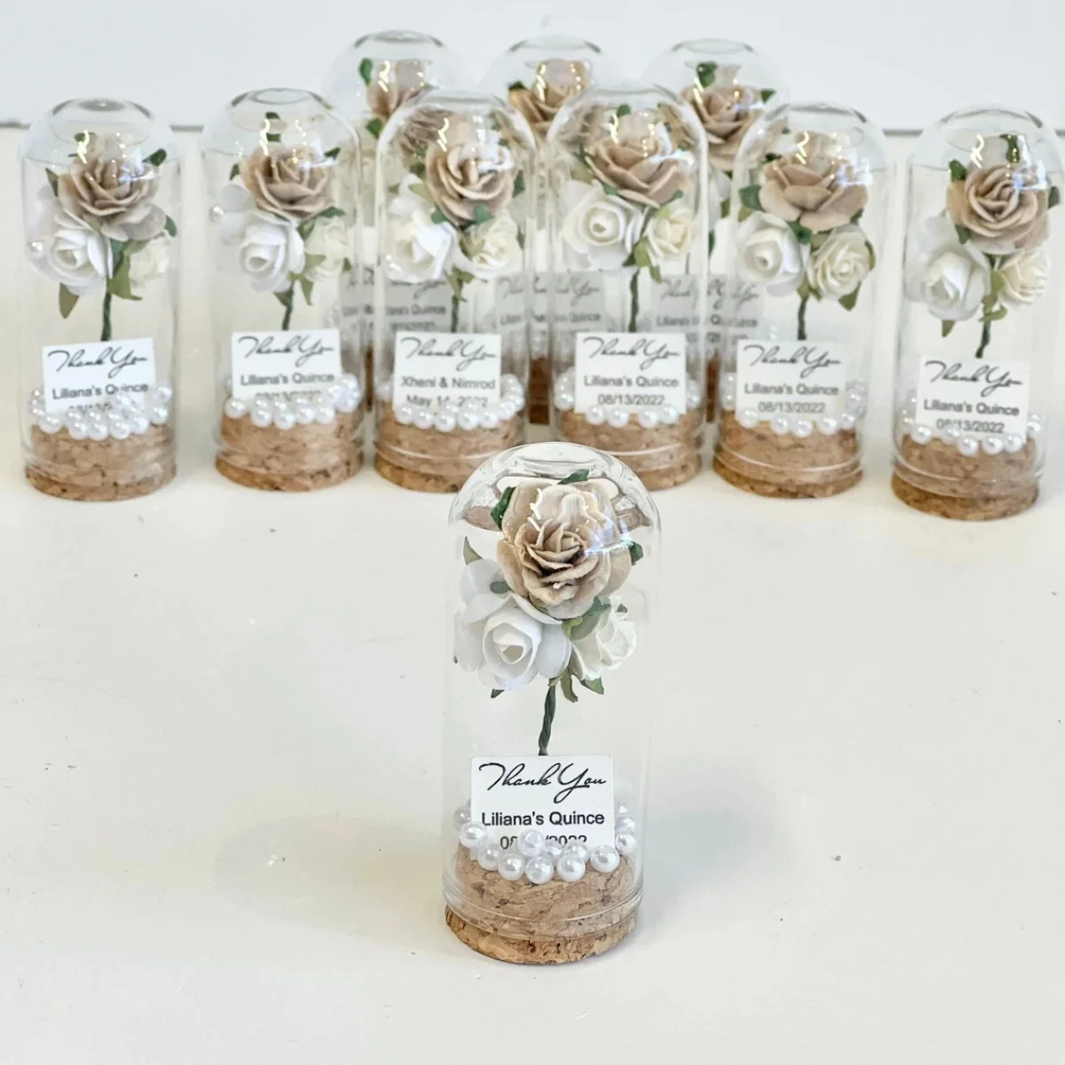 Cadeaux de fête beiges pour les invités, cadeaux de mariage personnalisés, cadeaux de remerciement personnalisés, cadeaux d'élégance, cadeaux en forme de dôme rose, Boho Weddi
