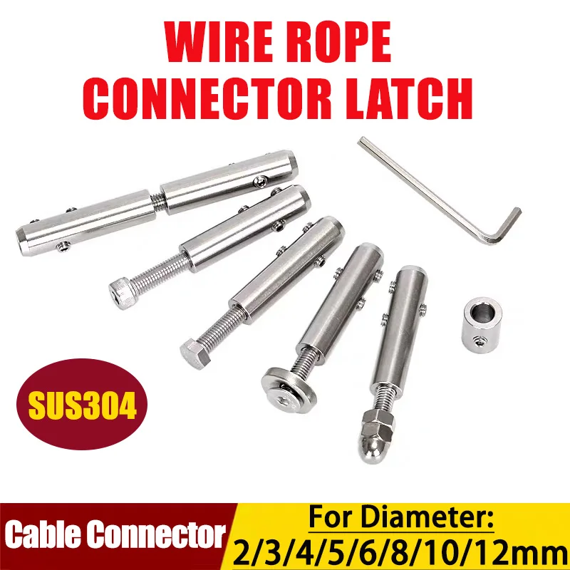 

1Pcs 304 Stainless Steel Wire Rope Clip Handscrew Clamp With Hexagon Grub Screw Bolts Buckle for 2mm/3/4/5/6/8/10/12mm Cable