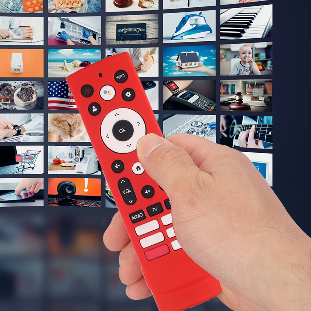 Capa protetora de silicone para hisense voz remoto erf3v90h smart tv à prova de choque capa manga com remoção cordão casos remotos