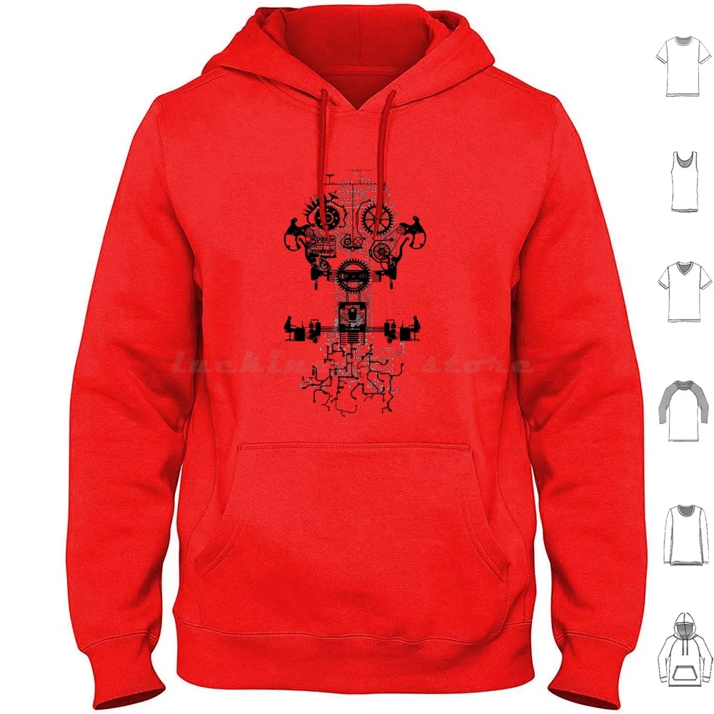 Ghost In The Society Machine Hoodies Long Sleeve Circuit Dark Ghost Geek Man Music Space Zomboy Robot Retro Vector