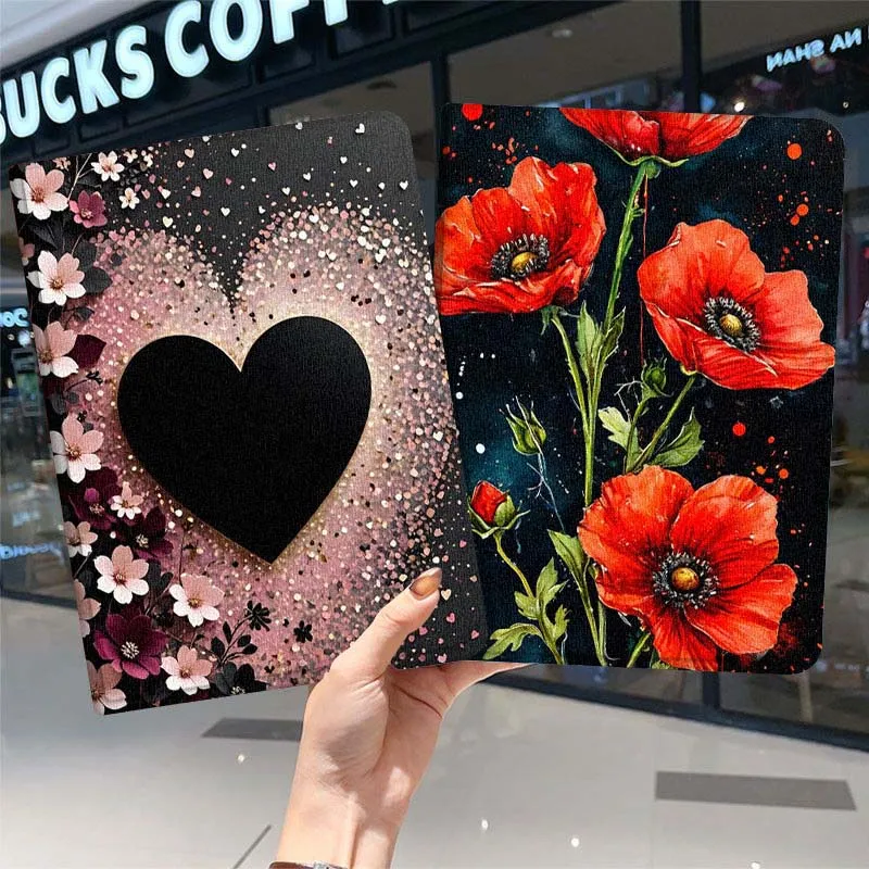 

Sparkling Love Heart Flower For Samsung Galaxy Tab A7 A A8 A9 A11 S6 S11 10.1 10.4 10.5 Inch Lite PLus Tablet Case