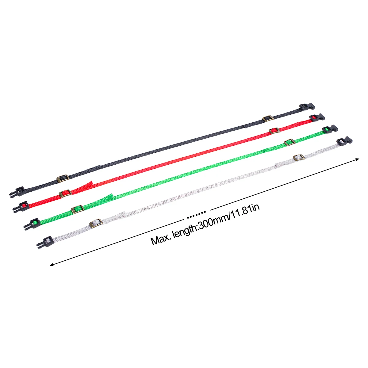 5Pcs Roof Rack Rope/Luggage Cord Straps Buckle 300MM for 1/8 1/10 1/18 1/24 RC Crawler SCX10 TRX4 TRX6 YK4102 RGT SCX24 TRX4M