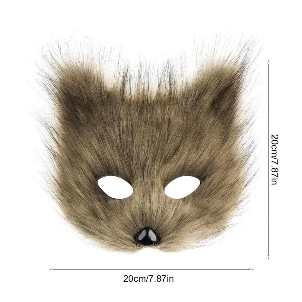 Plush Fox Cosplay Mask Fluffy Fox Tail Cosplay Costumes Props Fuzzy Fox Mask for Costume Party Anime Convention 6