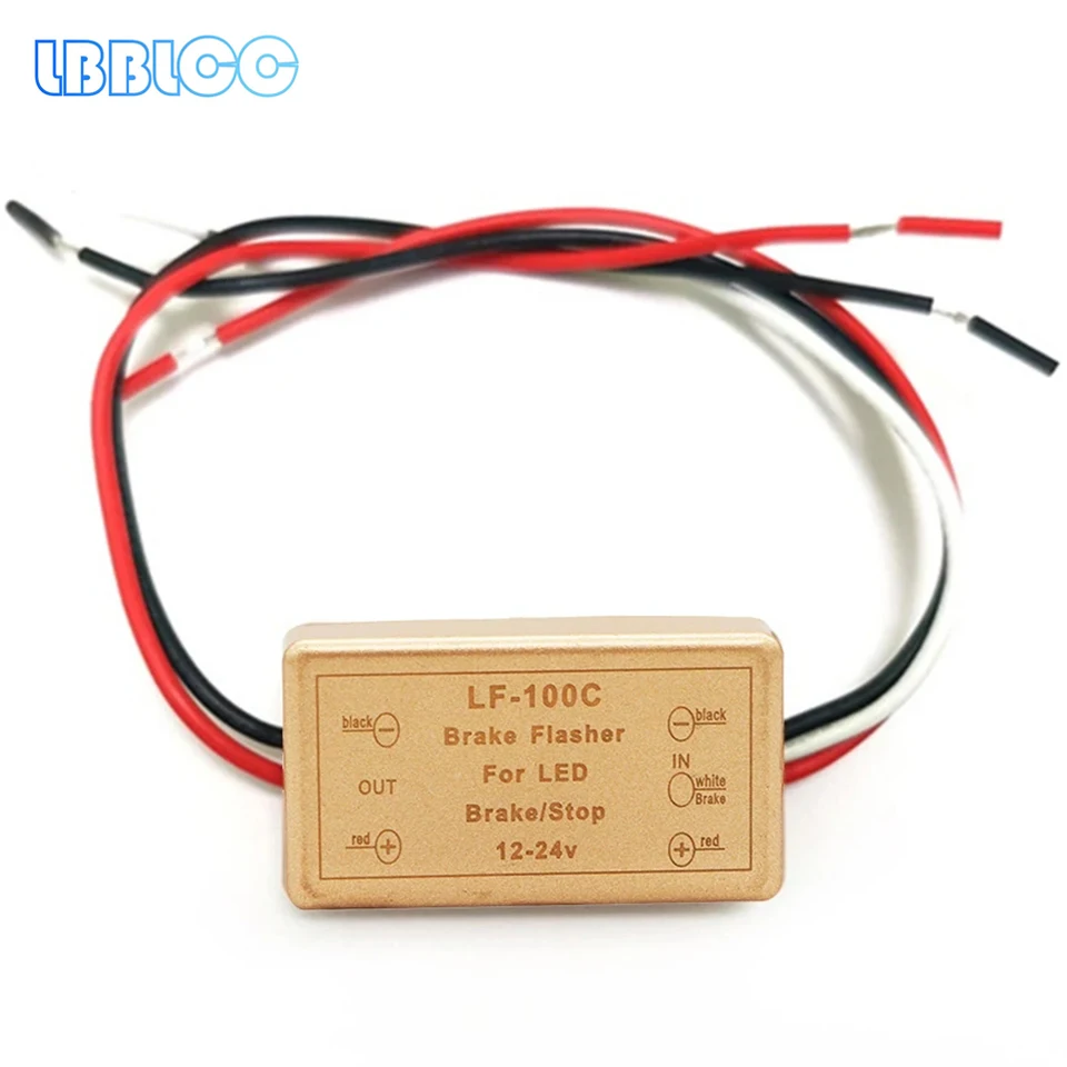 

1x Flash Strobe Controller LF-100C Brake Flasher Module For LED Brake Stop Light Lamp 12-24V Short Circuit Protection Universal