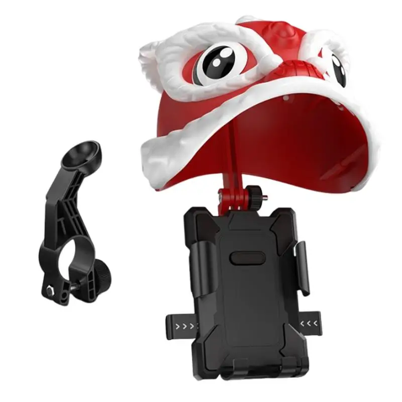 Motorcycle Phone Holder Stable Grip Lion Hat Waterproof Phone Mount Cycling Supplies Phone Cradle Strong Spring Arm