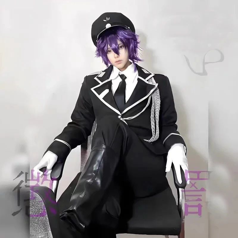 Disfraz de Cosplay de Anime Aki Myojin, Sweet Punishment, Watashi Wa Kanshu Senyou, Uniforme de Guardia de Mascotas, Sombrero, Látigo, Morado