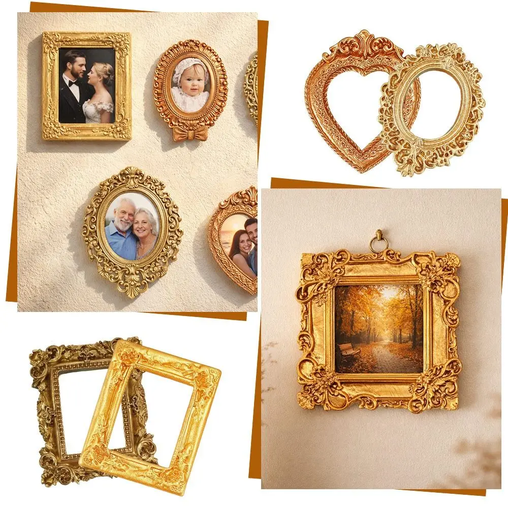 Resin DIY Shadow Box Frame Gold DIY Memory Display Frames Wedding Photo Display Frames Photography Background Decoration