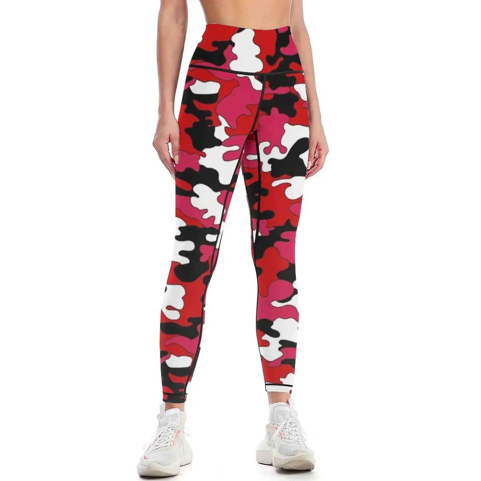 

Red & Black Detailed Camo Leggings push up fitness legings for fitness jogging pants leggins push up woman Womens Leggings