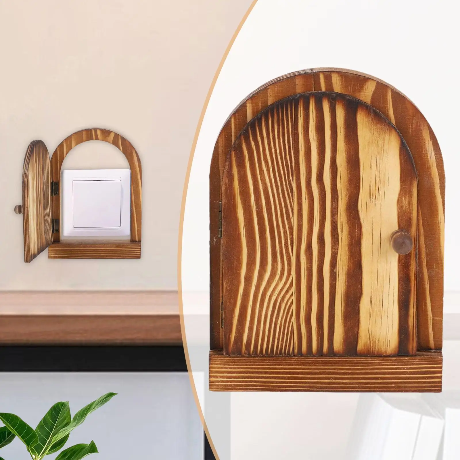 Wooden Door Outlet Cover, Dustproof Easy Open, Socket Panel Wall Plate Protector, Wall Art Decor, Light Switch Cover Plate Frame