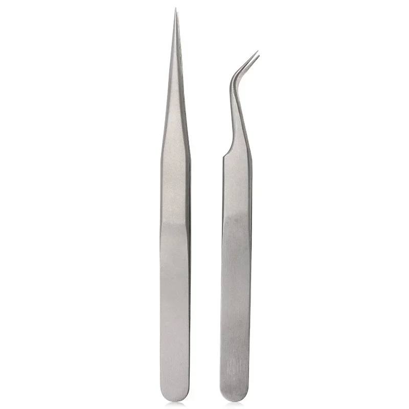 1PC In Acciaio Inox Ciglia Dritte e Curve Pinzette Estensione Ciglia Pinzette Strumenti di Trucco per Ciglia Finte