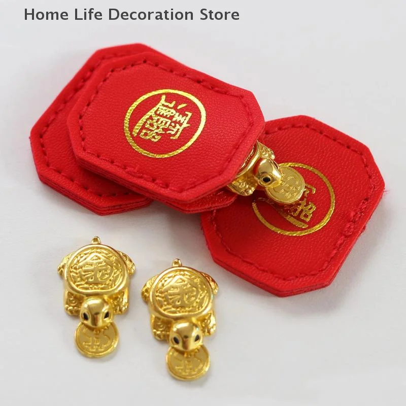 Fengshui Lucky Turtle Wallet Charm Geldbeißende Schildkröte Ornamente Dekor für Langlebigkeitsschutz und finanzielle Stabilität Home Offi
